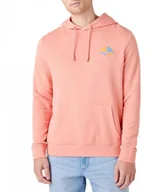 Bluzy męskie - Wrangler Rainbow Hoodie Męska Bluza Z Kapturem Logo Spiced Coral W6H8Hax6Y-Xl - miniaturka - grafika 1
