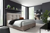 Łóżka - Łóżko kontynentalne pikowane z materacem Harry 2 140x200 Beżowe - miniaturka - grafika 1