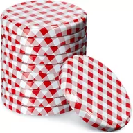 Pojemniki kuchenne - Wieczka do słoików i butelek Kalbo 53 mm czerwona krata, 10 szt. - miniaturka - grafika 1