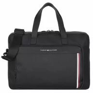 Torby na laptopy - Tommy Hilfiger Pique Teczka 38 cm Komora na laptopa black - miniaturka - grafika 1