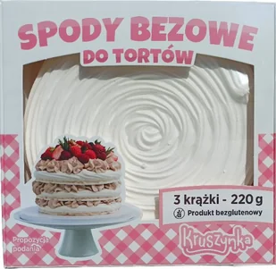 Spody bezowe do tortów KRUSZYNKA 220 g - Dodatki do ciast w proszku - miniaturka - grafika 1