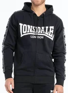 Bluzy męskie - Bluza LONSDALE BIGTON czarna rozpinana-XXL - miniaturka - grafika 1