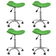 Krzesła - vidaXL Obrotowe krzesła stołowe 4 szt. zielone sztuczna skóra 3088544 - miniaturka - grafika 1