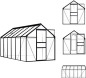 Szklarnie ogrodowe - vidaXL Szklarnia aluminiowa antracyt 7,03 m² - Szklarnie - miniaturka - grafika 1