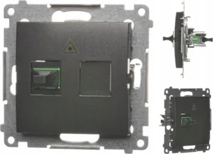 Kontakt-Simon Gniazdo światłowodowe, optyczne Kontakt Simon 54 DGS1.01/49 pojedyncze SC/APC moduł czarne - Gniazdka elektryczne - miniaturka - grafika 1