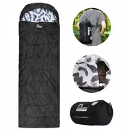 Plecaki - Śpiwór Turystyczny kołdra plecak kempingowy ciepły wodoodporny lekki czarny - miniaturka - grafika 1