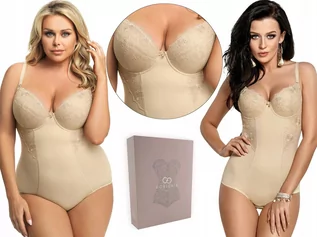 Odzież ciążowa - Modelujące BEŻOWE body GORSENIA G184 LIVIA, 75G - grafika 1