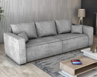 Kanapa 3-osobowa FIRE tkanina w prążek sztruks funkcja spania pojemnik - Sofy i kanapy - miniaturka - grafika 1