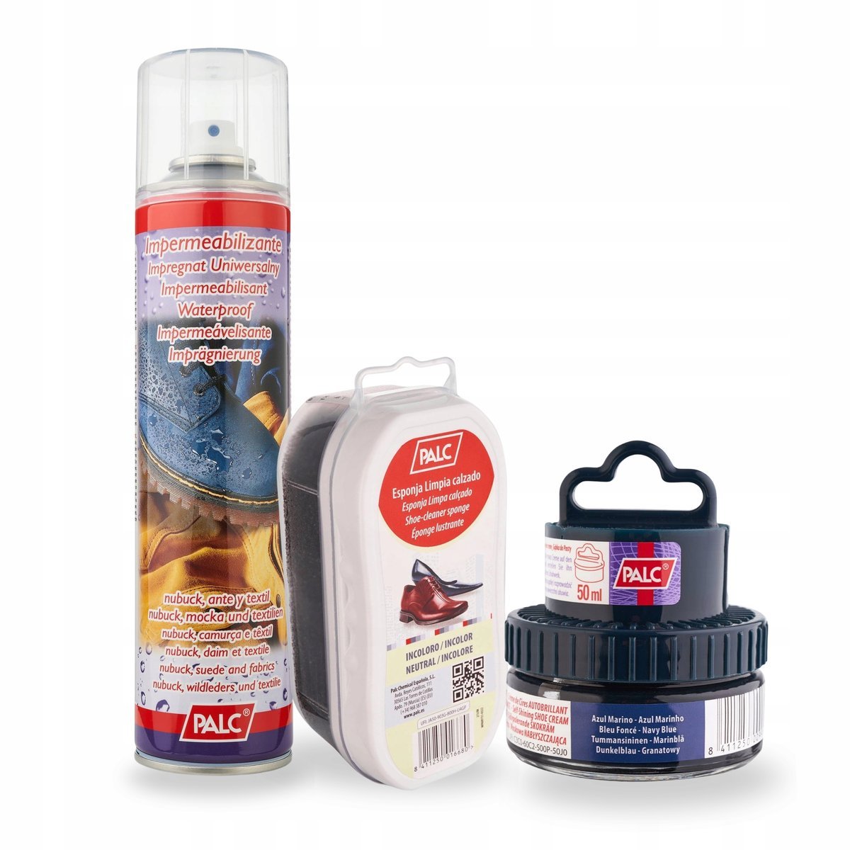 Granatowa Pasta Krem do Butów z Impregnatem i Czyścikiem Palc Zestaw 3w1