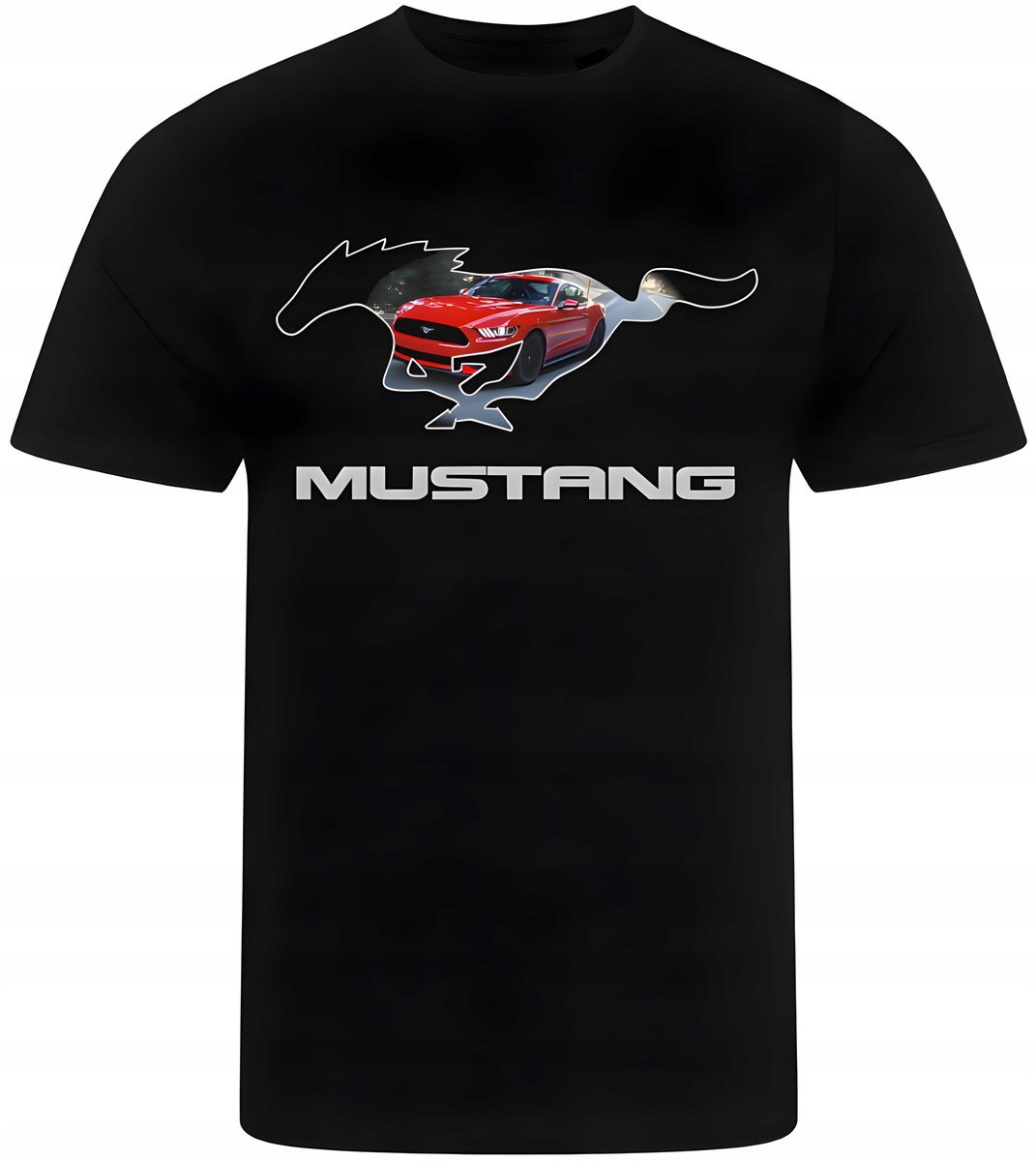 KOSZULKA MĘSKA NADRUK FORD MUSTANG PREZENT PREMIUM L