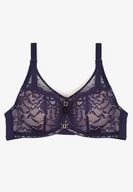 Biustonosze - Granatowo-Różowy Koronkowy Biustonosz z Transparentnymi Wstawkami Nalitha - miniaturka - grafika 1