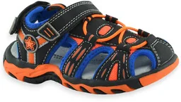 Buty na lato chłopięce sportowe sandały American Club RL 35/20 Czarno Pomarańczowe - Buty dla chłopców - miniaturka - grafika 1