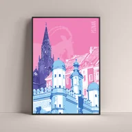 Obrazy i zdjęcia na płótnie - Poznań - autorski plakat, kolorowy kolaż, miasto. Na ścianę, do salonu - miniaturka - grafika 1