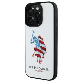 Etui US POLO ASSN Leather Big DH American Flag do Apple iPhone 15 Pro Max Biały - Etui i futerały do telefonów - miniaturka - grafika 1