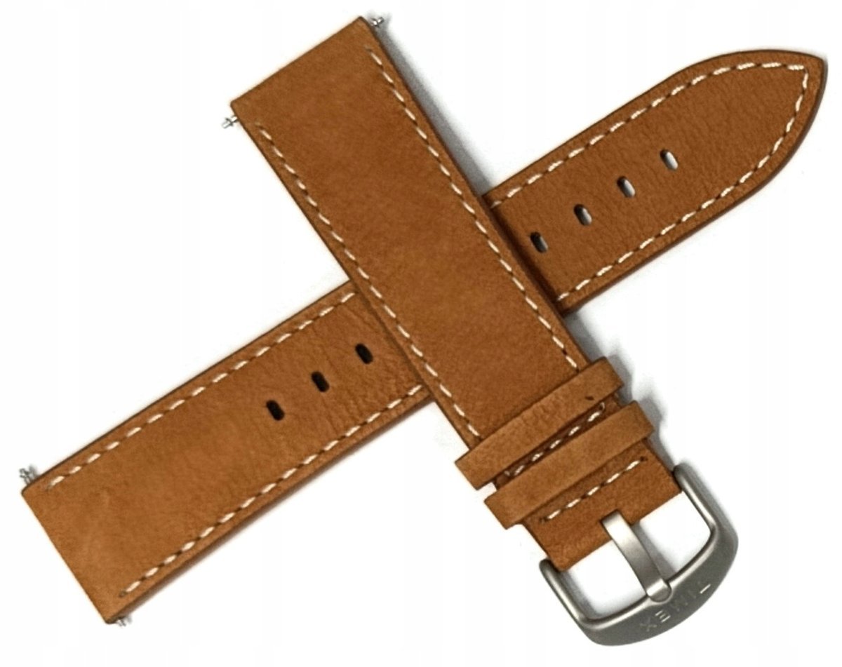 ORYGINALNY BRĄZOWY SKÓRZANY PASEK DO ZEGARKA TIMEX TW2W44600 22 mm