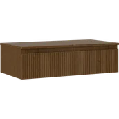 Szafki łazienkowe - Mexen Rivel szafka łazienkowa podumywalkowa 90 cm z blatem, 1 szuflada, ryflowana , orzech - 91A20-09023-1-BFC86 - miniaturka - grafika 1