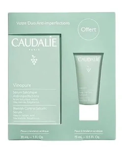 Caudalie Vinopure serum z kwasem salicylowym na niedoskonałości 30 ml + fluid matująco-nawilżający 15 ml [ZESTAW] - Zestawy kosmetyków damskich - miniaturka - grafika 1
