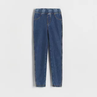 Spodnie i spodenki dla dziewczynek - Reserved - Bawełniane legginsy - Niebieski - grafika 1