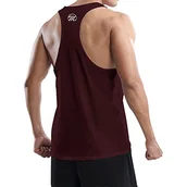 Koszulki sportowe męskie - MEETWEE Biustonosz Mężczyzn Sportowy Gym Tank Top Siłownia Tank Koszulki Bez Rękawów Koszulki Kulturystyka Wyścigi Fitness, czerwony, XXL - miniaturka - grafika 1