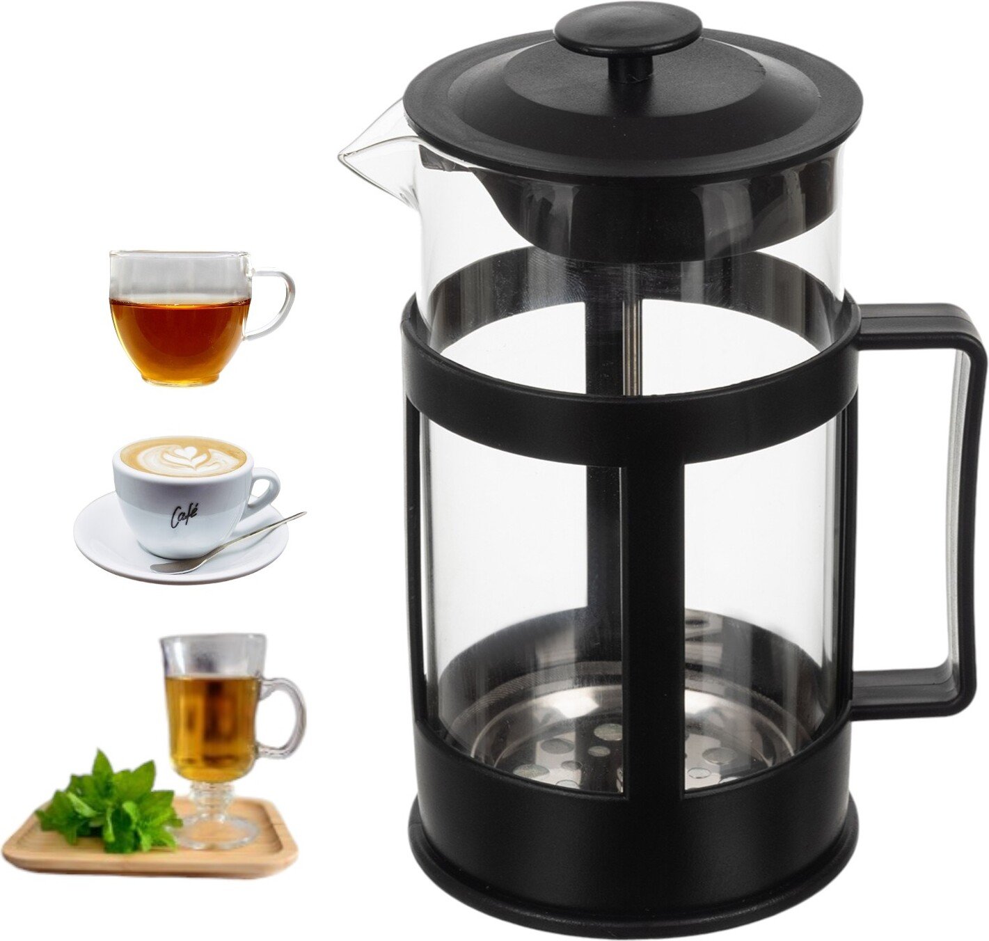 Ruhhy 24565 Dzbanek do kawy, zaparzacz, szklany 1000 ml