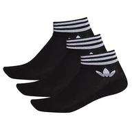 Skarpetki damskie - Adidas, Skarpety sportowe, Originals Trefoil Ankle Socks 3P E1151, czarny, rozmiar 35/38 - miniaturka - grafika 1