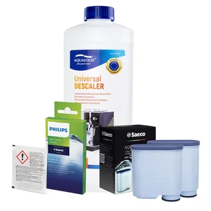 Zestaw Philips Saeco - Filtr Philips Aquaclean CA6903 2szt, Uniwersalny Odkamieniacz 1L, Philips CA6705/10 Środek do Obiegu Mleka - Akcesoria i części do ekspresów do kawy - miniaturka - grafika 1