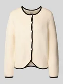 Swetry damskie - Kurtka z dzianiny z okrągłym dekoltem model ‘BRICA’ - miniaturka - grafika 1