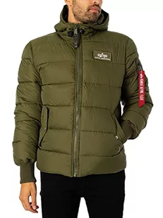ALPHA INDUSTRIES Męska kurtka z kapturem Puffer Alpha Fd Baby, ciemnozielony, XL - Kurtki męskie - miniaturka - grafika 1