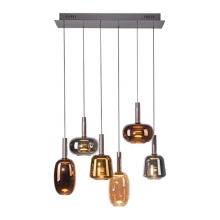 Paul Neuhaus Lampa wisząca czarna z wielokolorowym szkłem, z diodami LED, 6-punktowa Easylift - Irides - Lampy sufitowe - miniaturka - grafika 1