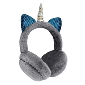 Słuchawki - GJBY Jack 3,5 mm Jednorożec z futrem szare - miniaturka - grafika 1