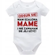 Body dla niemowląt - Body Dziecięce MAM SZALONĄ MAMĘ Na Mikołajki Święta Pod Choinkę Białe 62cm - miniaturka - grafika 1