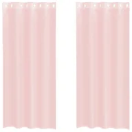 Zasłony - vidaXL Zasłony woalowe z przelotkami 2 szt. Jasnoróżowe 140x225 cm - miniaturka - grafika 1