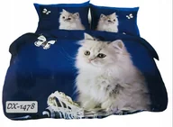 Pościel dla dzieci - POŚCIEL DLA DZIECKA SATYNOWA 140x200 POSZEWKA 70x80 KOMPLET POŚCIELI KOTKI - miniaturka - grafika 1