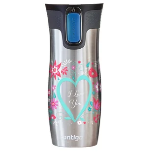 Kubek termiczny Contigo West Loop 2.0 470ml - I love You - Stalowy - Kubki termiczne - miniaturka - grafika 1