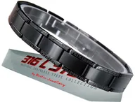 Bransolety męskie - CZARNA BRANSOLETA MĘSKA STAL CHIRURGICZNA 316L - miniaturka - grafika 1