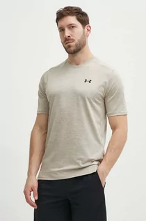 Koszulki męskie - Under Armour t-shirt treningowy Tech Vent kolor beżowy melanżowy - grafika 1