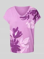 Koszulki i topy damskie - T-shirt we wzory na całej powierzchni - miniaturka - grafika 1