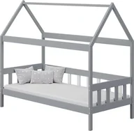 Łóżka dla dzieci i młodzieży - Elior Szare łóżko domek dla dziecka plus materac - Dada 3X 190x90 cm - miniaturka - grafika 1