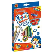 Szkolne artykuły papiernicze - Bambino Kredki Szkolne Trójkątne Super Size 18 Kolorów + Temperówka - miniaturka - grafika 1