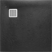 Brodziki prysznicowe - Roca Terran brodzik 100 cm kwadratowy kompozyt Stonex czarny AP1033E83E801400 - miniaturka - grafika 1