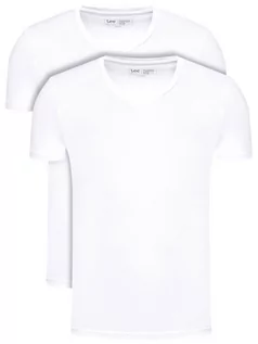 Koszulki męskie - Lee Komplet 2 t-shirtów Twin Pack L62ECM12 Biały Fitted Fit - grafika 1