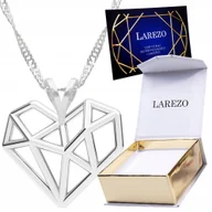 Łańcuszki - Naszyjnik srebrny łańcuszek 925 Ażurowe Serce Serduszko Miłość Heart SREBRO - miniaturka - grafika 1