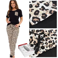 Piżamy damskie - Cornette Piżama Damska Krótki Rękaw Spodnie Panterka Bawełna Rozmiar XXL - miniaturka - grafika 1