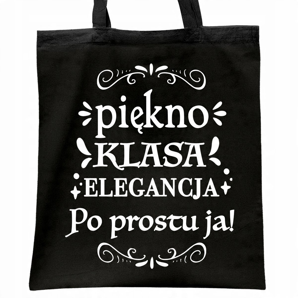 Torba bawełniana czarna na zakupy Dzień Kobiet Dla Kobiety Prezent