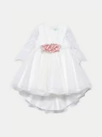 Sukienki i spódniczki dla dziewczynek - Abel & Lula Sukienka elegancka 5509 Biały Regular Fit - miniaturka - grafika 1