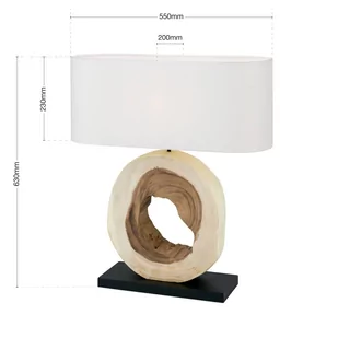 Lampa stołowa Nathan z drewnianą stopą - Lampy stojące - miniaturka - grafika 3