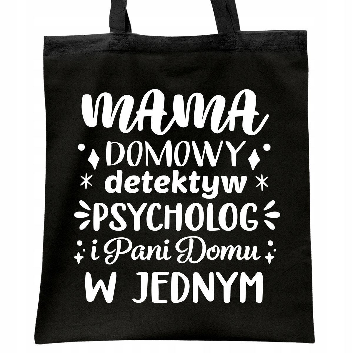 Torba bawełniana czarna na zakupy Dzień Matki Dla Mamy Prezent