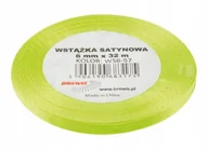 Pasmanteria - Brewis Wstążka dekoracyjna satynowa 6mm/32m jasnozielona - miniaturka - grafika 1