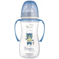 Butelki dla niemowląt - Butelka Antykolkowa Z Uchwytem 300 Ml Bonjour Paris Niebieska Canpol Babies - miniaturka - grafika 1