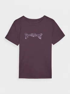 Damski t-shirt z nadrukiem 4F 4FWAW24TTSHF1703 - fioletowy - Koszulki sportowe damskie - miniaturka - grafika 1